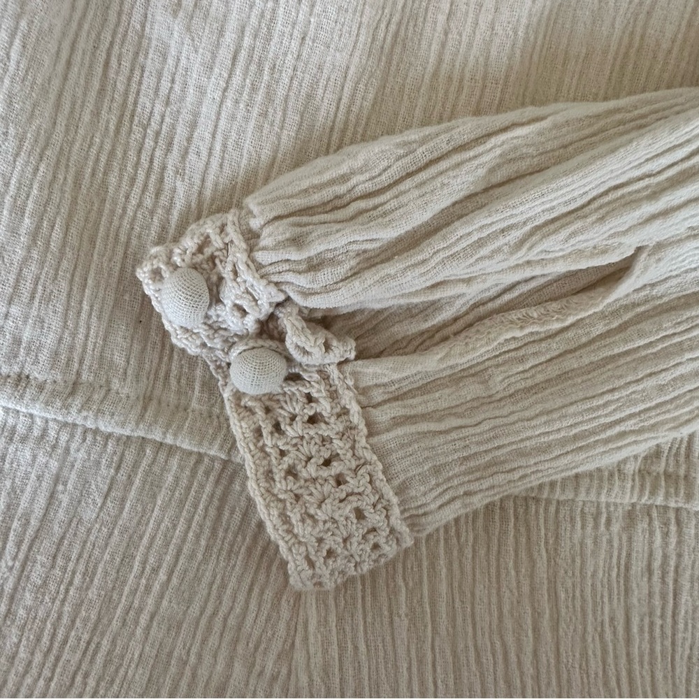 Balkan Antique Folk Crochet Cotton Dress - Picture 13 of 16